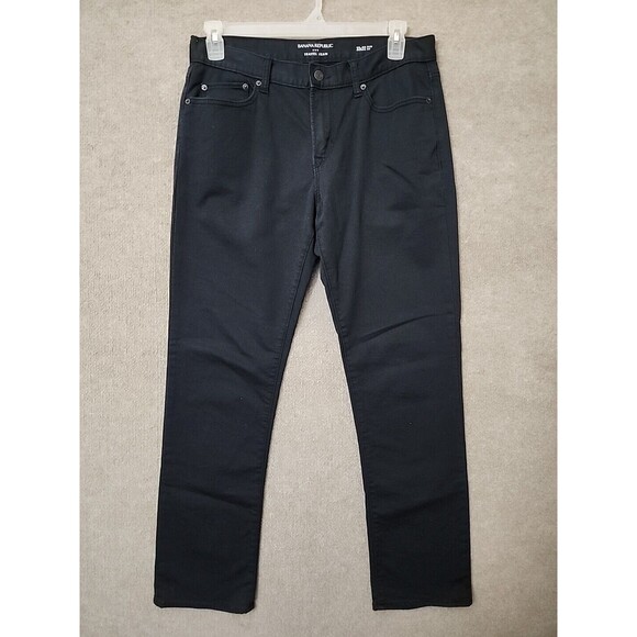 Banana Republic Travel Jeans Mens 33x32 Black Slim Fit Stretch - Picture 1 of 9